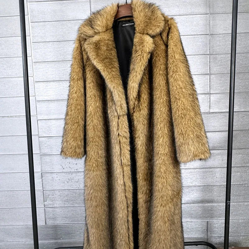 Imitation Fox Fur Faux Fur Solid Color Women 2025 New Winter Thick Fur Coat Faux Fox Fur Coat Loose Lapel Fur Coat For Women H45