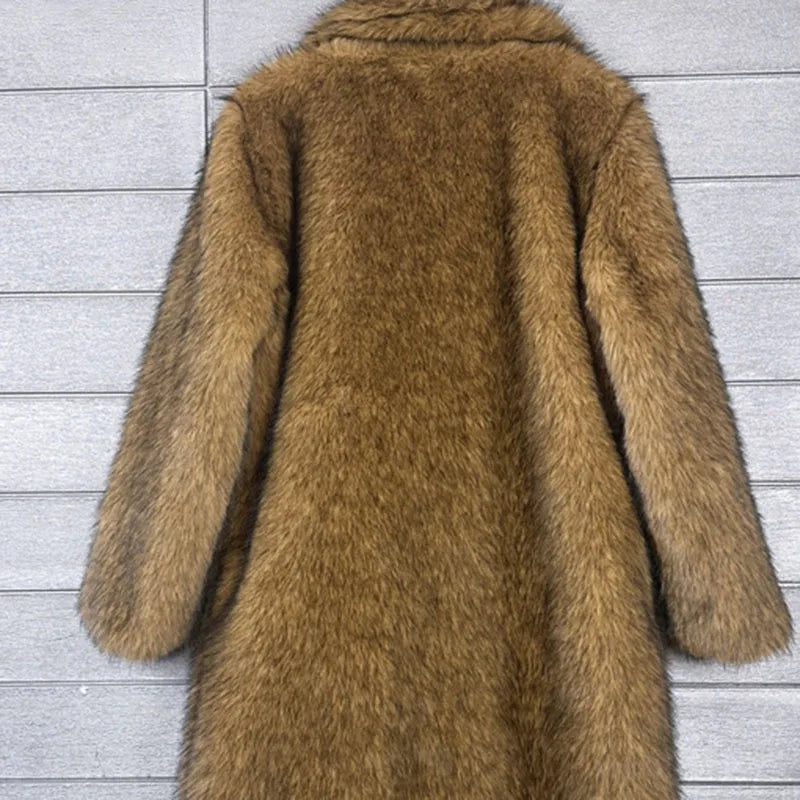 Imitation Fox Fur Faux Fur Solid Color Women 2025 New Winter Thick Fur Coat Faux Fox Fur Coat Loose Lapel Fur Coat For Women H45