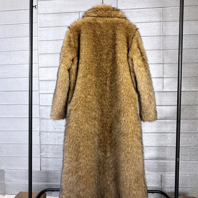 Imitation Fox Fur Faux Fur Solid Color Women 2025 New Winter Thick Fur Coat Faux Fox Fur Coat Loose Lapel Fur Coat For Women H45
