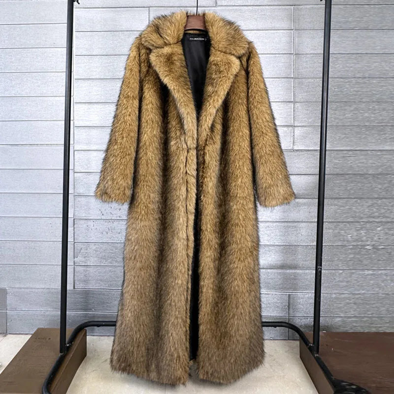 Imitation Fox Fur Faux Fur Solid Color Women 2025 New Winter Thick Fur Coat Faux Fox Fur Coat Loose Lapel Fur Coat For Women H45